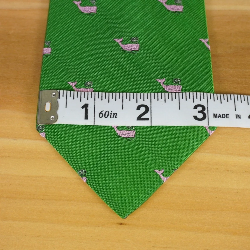 Polo Ralph Lauren Necktie Kid Green Pink Whale Silk Preppy Italian Made Nautical
